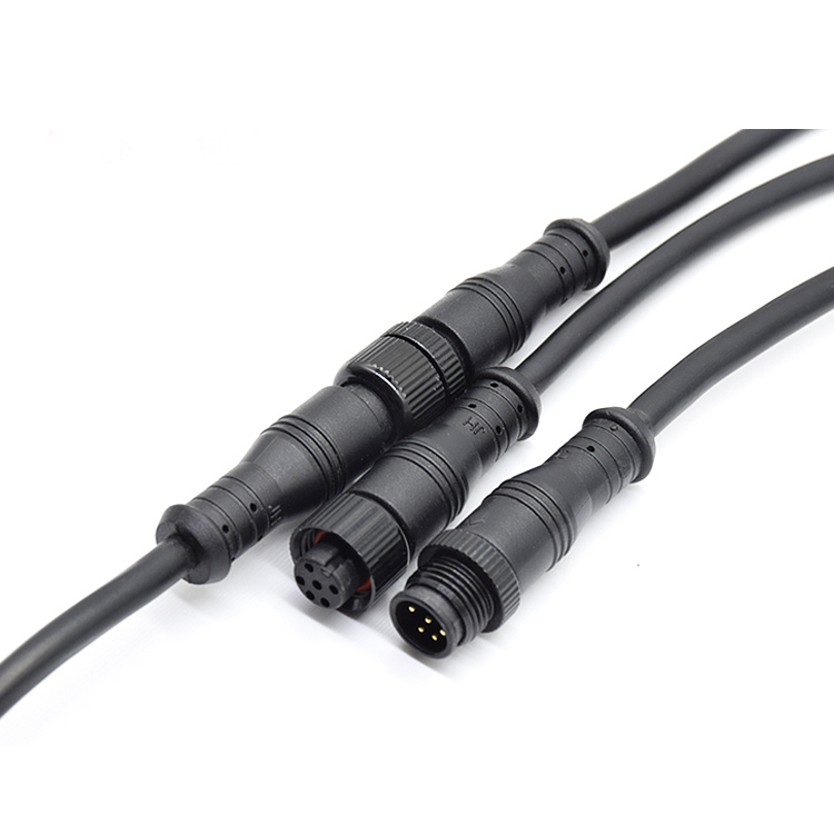 Waterproof Plug M12 Waterproof Mount 2pin  Plug Socket Power Cable Copper Contact M12LED Lighting Devices