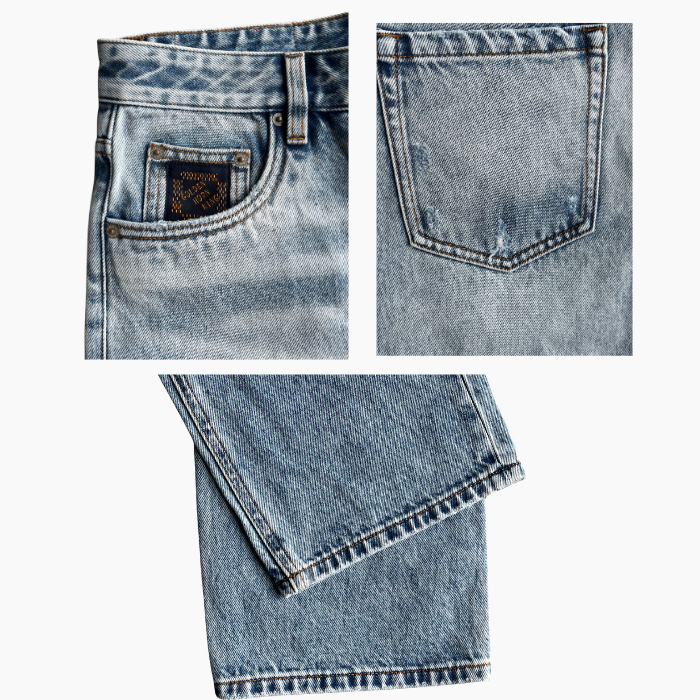 Gradient Faded Mid Waist Wide Leg Jeans Reinforced Stitch Wide Leg Mid Waist Jeans Pre Shrunk