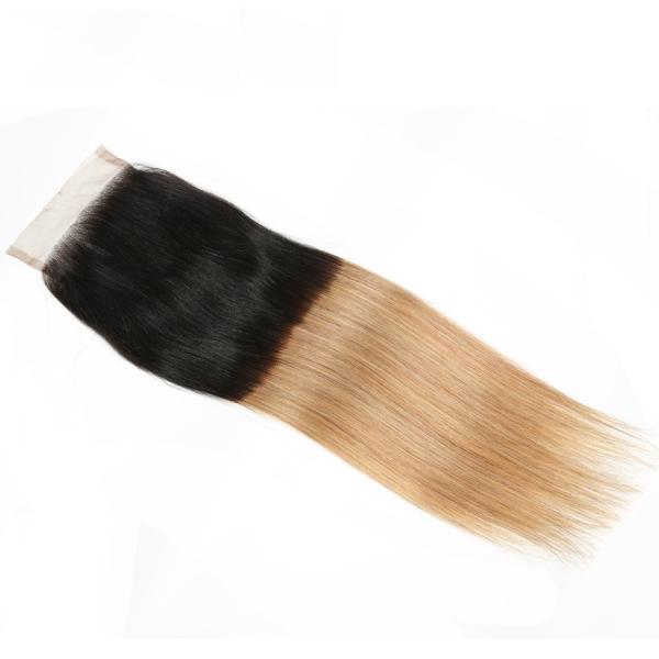 1b 27 partes retas do cabelo do fechamento do laço do Virgin 4x4 para o cabelo de diluição das mulheres