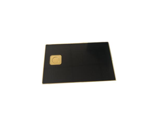 Cartão de crédito vazio preto vermelho do metal da tira do ouro do espelho com Chip Slot