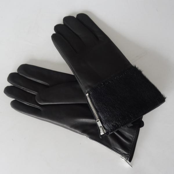 Sheepskin Womens Soft Leather Gloves Wool Lining Simple Classic Style
