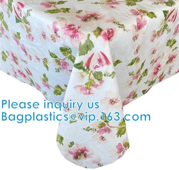 Flannel Backed Tablecloth, Indoor/Outdoor Tablecloth Non Toxic Christmas PVC Vinyl Holiday Kitchen Tablecloth Eco-Friend