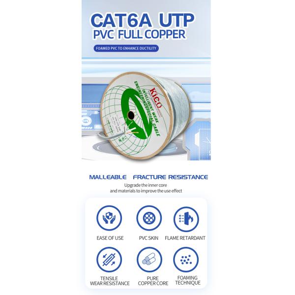 KICO UTP Network Cable The Best Choice Ethernet Cat6A Network Lan Cable Bare Copper 23AWG 305m Low Cable Manufacturer
