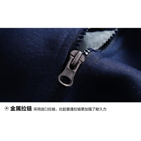 Polyester / Cotton Knitted Heated Jacket Dark Blue Baseball Uniform Printed Jacket