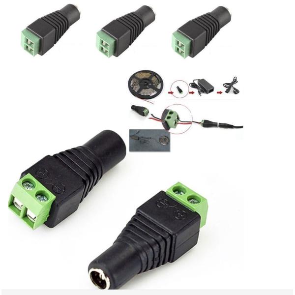 DC 5.5 x 2.1mm Power Male Jack Adapter Cable Plug Connector for CCTV / LED Gender Female