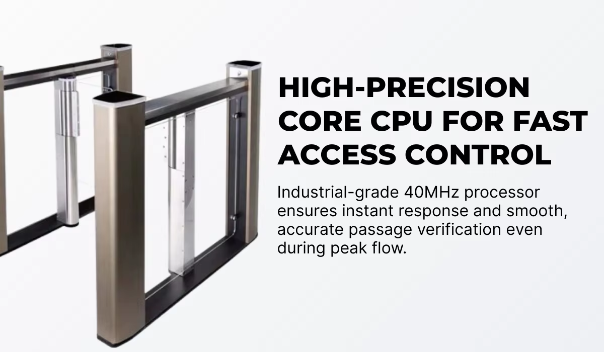 24V Brushless DC Motor Speed Gate with 0.4s Opening Speed and Stainless Steel Housing for Indoor and Outdoor Use