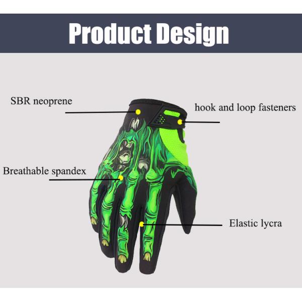 Demon Claw Pattern Fleece Waterproof Touch Screen Motorcycle Gloves for Women Custom