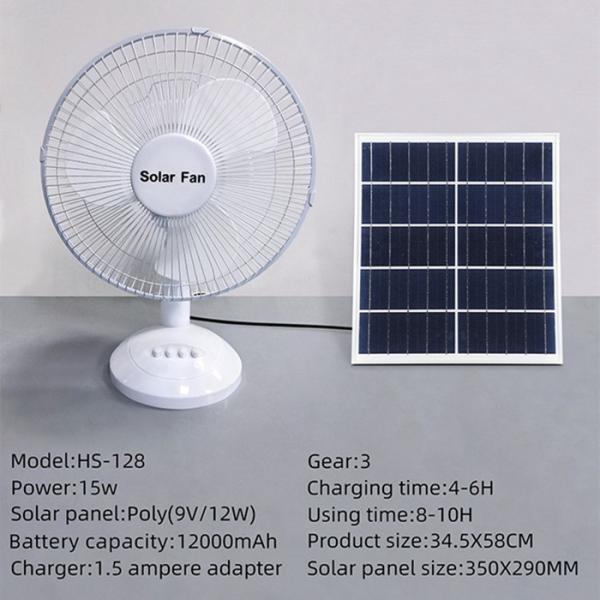 IP20 12W Solar Fan Light With Night Light / Usb Cable
