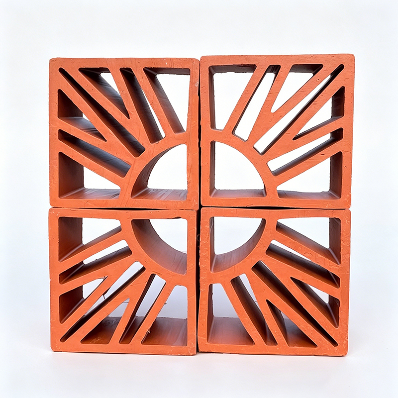 Red Classical Terracotta Decorative Bricks Terracotta Breeze Blocks Natural Red Clay Base Garden Landscape Hollow Bricks