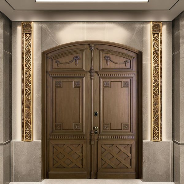 Villa Steel Arch Top Entry Door Polymer Manual Swing Door