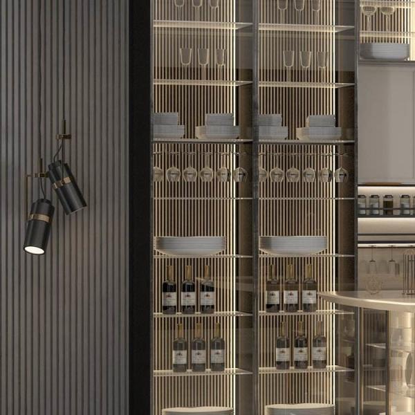 Luxury Style Stainless Steel Ready Made Kitchen Cabinets Minimalist Style