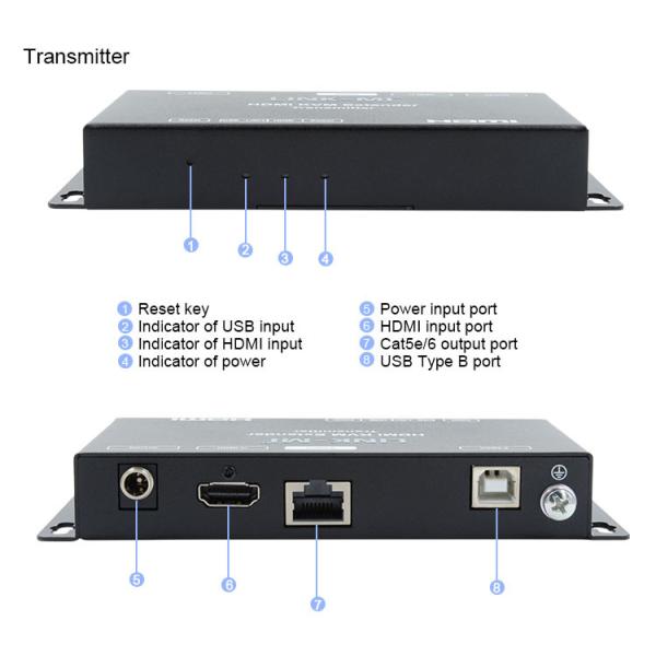50M HDMI USB KVM Extender Up 50m 100m Support Dual POC USB2.0