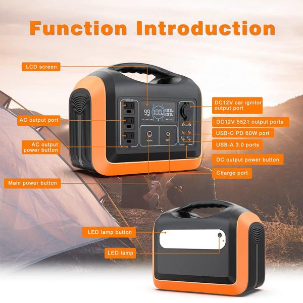 Portable 1800W Solar Charging Generator for Phone / Drone / Camera / Car Refrigerator