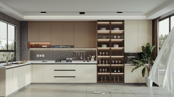 Factory Cherry Kitchen Cabinet With Raised Door With Granite Countertop