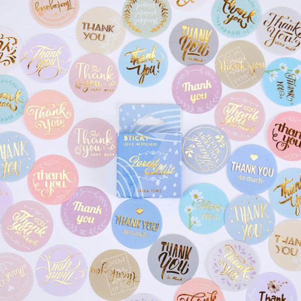 Full Color Self Adhesive Label Stickers Stamping Thank You Sticker Gift Baking Seal