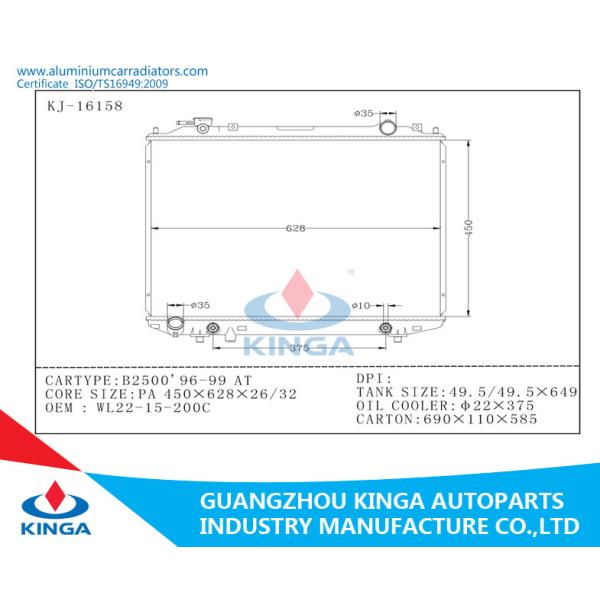 B2500 96-99 AT Mazda Radiator Cooling WL21-15-200A/C ,  auto radiator