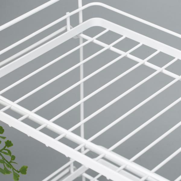 2 Layer Household Organizer Wire Basket With Non Folding Rack Spice Storage