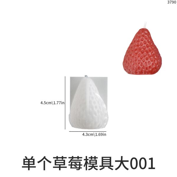 DIY crystal dropper strawberry ornament silicone mold, four link aromatherapy candle, strawberry gypsum mold