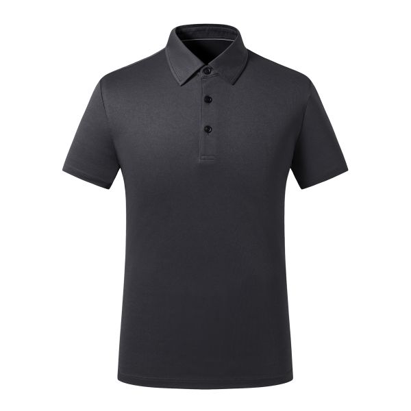 High Quality Men's Golf for Polo T-Shirt Popular 65% Cotton Knit Sport Shirt Anti-Wrinkle Yarn Dyed with Solid Pattern