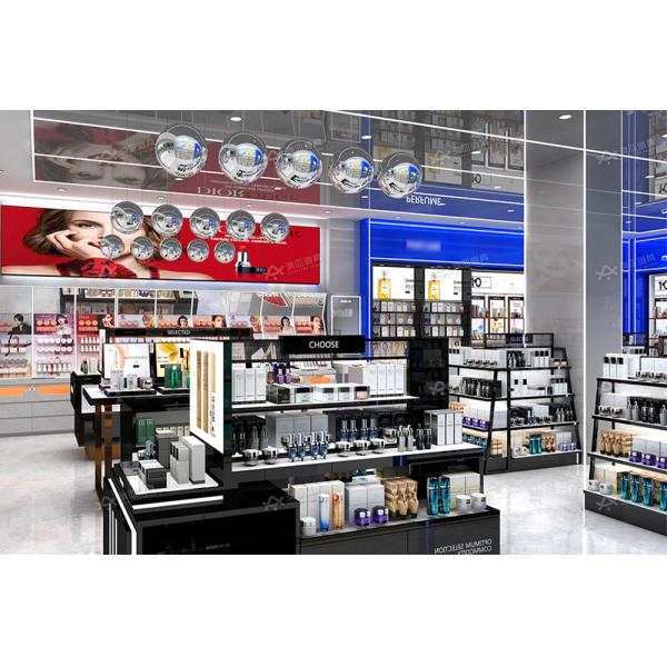 Beauty Store Interior Design Gold Rush Series Case 146sqm Cosmetic Store Decoration and  Beauty Display Cabinet