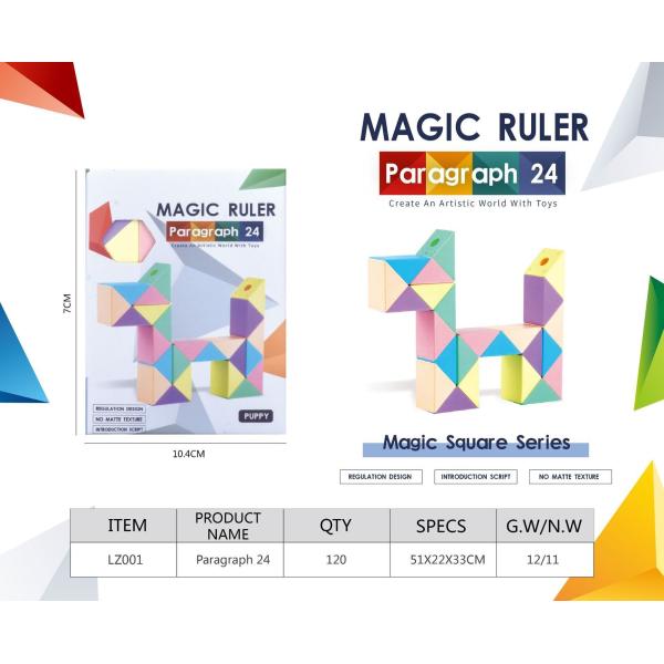 Customized ABS Macaron Magic Ruler Folding Puzzle Toys for Children's Development