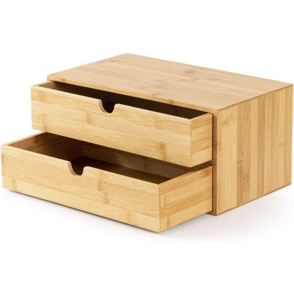 Дюйм 12.99x7.48x6.26 естественного органического бамбукового косметического ящика для хранения функциональный