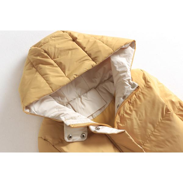 Orange Warm Long Womens Winter Jackets And Coats Hooded Customized Trims