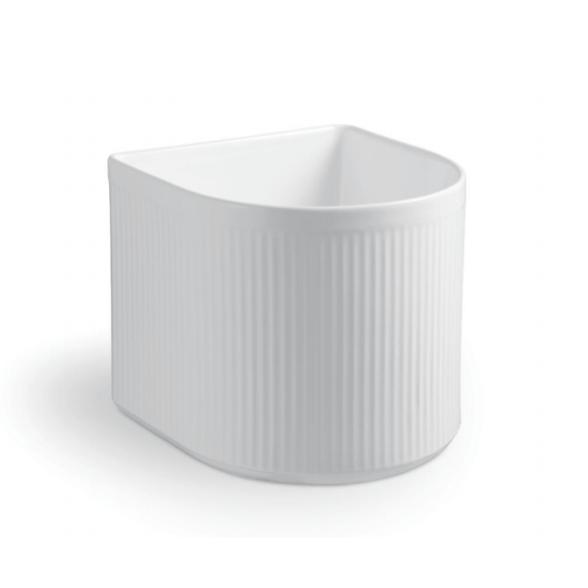 White Ceramic Hanging Washroom Basin Wall Hung Round Bathroom Sink Wall Mounted Sanitary Ware for Hotel Project