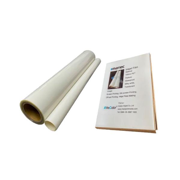 Película de jato de tinta à prova d'água de qualidade superior, rolo transparente de leite para serigrafia