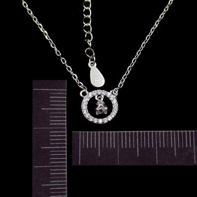 Colar do coração da prata esterlina do zirconita 925, corrente 925 de prata personalizada