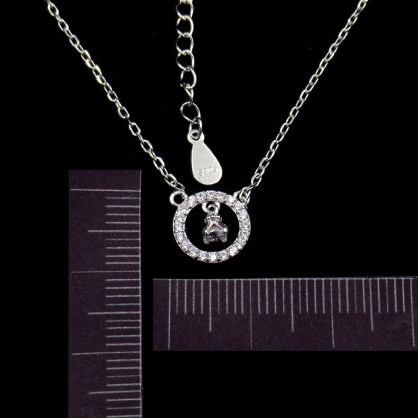 Cubic Zirconia 925 Sterling Silver Heart Necklace , Personalized 925 Silver Chain