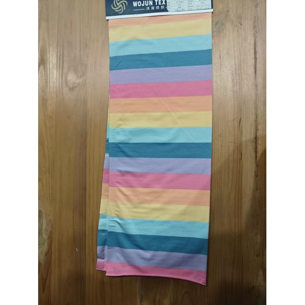 Tejido natural y transpirable y resistente de material elástico rayado para camiseta