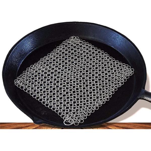 Kitchen Chainmail Cast Iron Cleaner Scrubber For Kit Bright