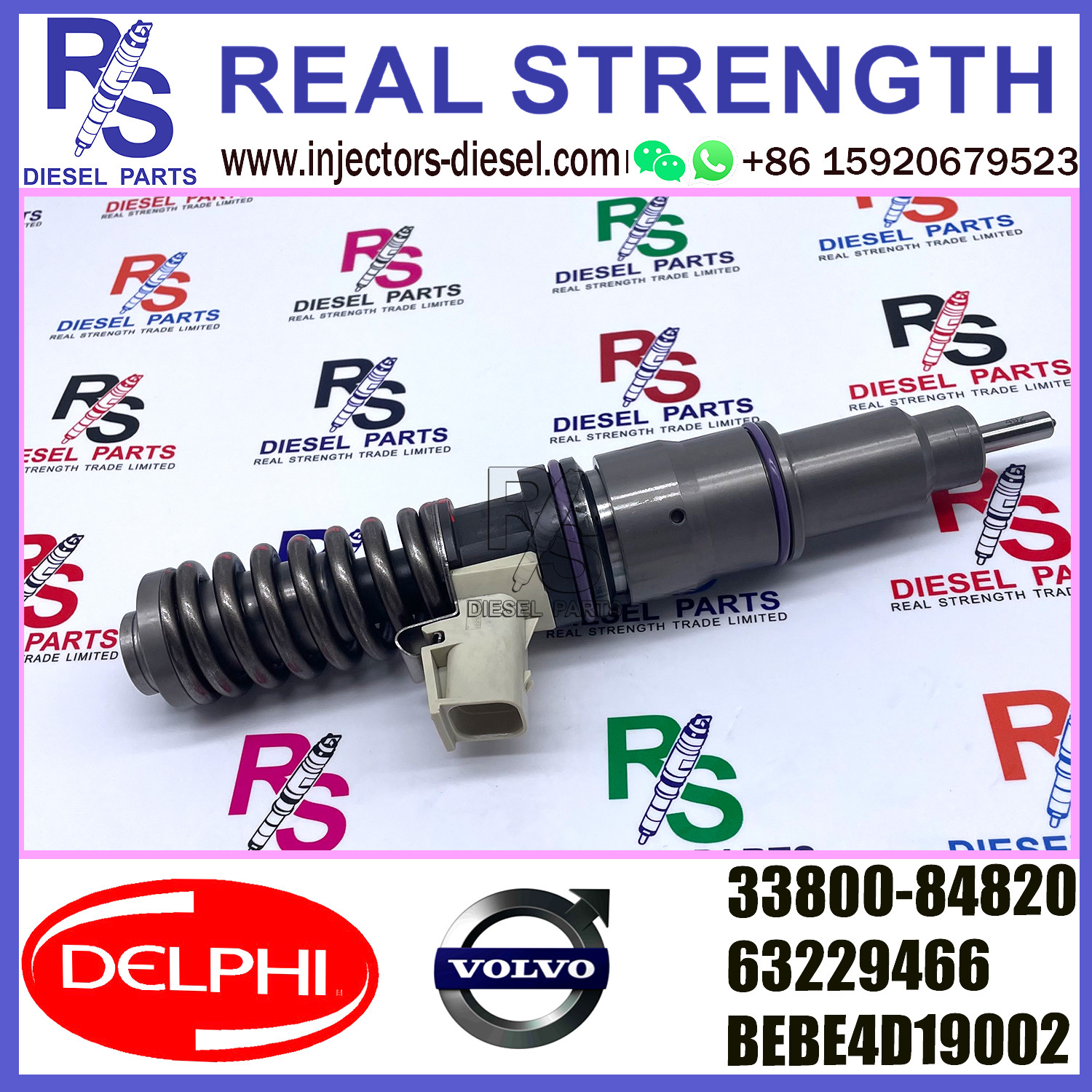 Инжектор 33800-84820 дизельного топлива EUI инжектора 33800-84820 V-O-L-V 63229466 BEBE4D19002 E3.18 для НИЗКОЙ МОЩНОСТИ HYUNDAI 12L