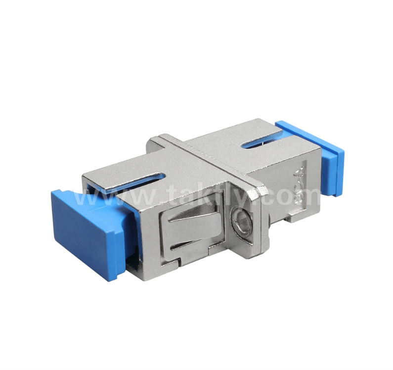 SC Simplex Metal Fiber Adapter – Durable Metal Housing, Low Insertion Loss, High & Low Temperature Resistant, for Fiber Optic Cable-to-Cable & Cable-to-Equipment Connections