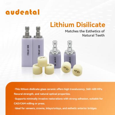 Matériaux audentaux de laboratoire dentaire en verre céramique zirconium bloc lithium dissilicate bloc lingot pour la restauration dentaire