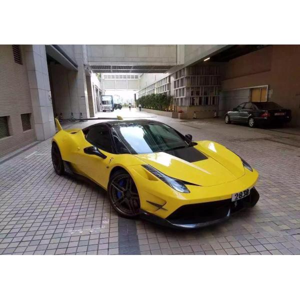 Repuestos para automóviles para Ferrari 458 Kit de carrocería 458 Modernizado Misha estilo delantero y trasero Parachoques lateral Falda con capucha Spoiler Kit de carrocería