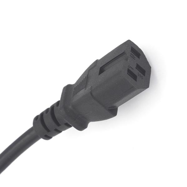 Black LED Grow Light Accessories Europe CEE7/7 Plug To IEC C13 6 Foot Power Cord