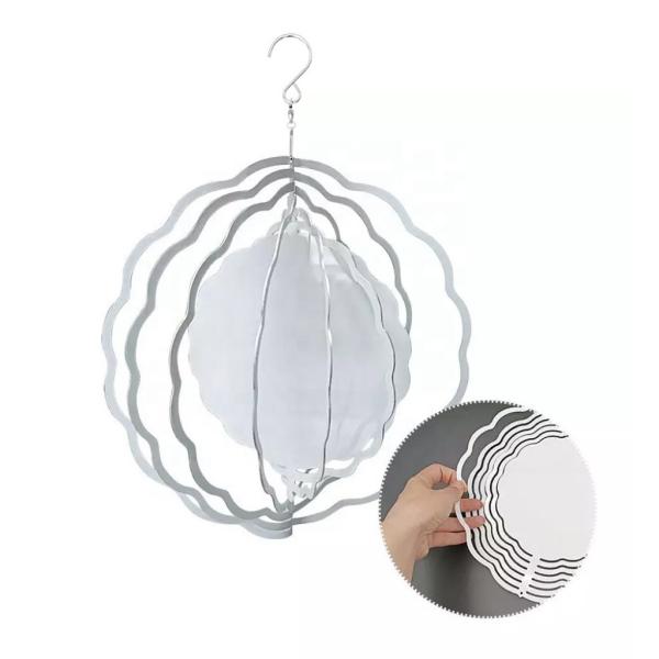Aluminum Double Sided Printing 3 Inch Sublimation Wind Spinner Ornament Wind Chimes For Heat Press
