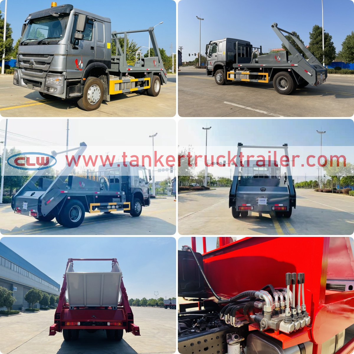 Sinotruk HOWO 4×2 10CBM Skip Loader Roll Off Garbage Truck for Solid Waste Collection