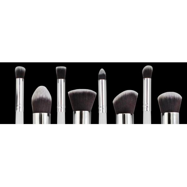 8pieces Bronzer Makeup Brush With Silver Metal Ferrule  Normal Synthetic Hair