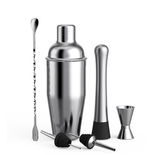 Адвокатура шейкера коктейля 750ml 6Pcs домашняя установила набор инструментов Адвокатуры нержавеющей стали
