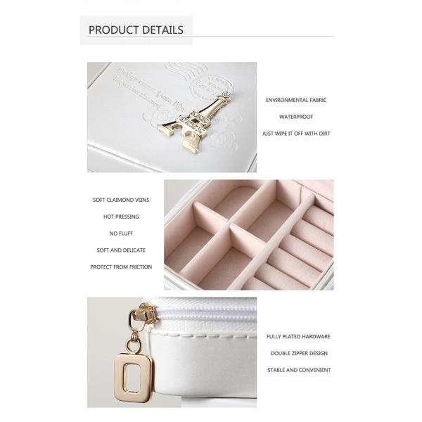 ISO9001 OEM Welcome Personalised Travel Jewellery Box With Mirror For Women