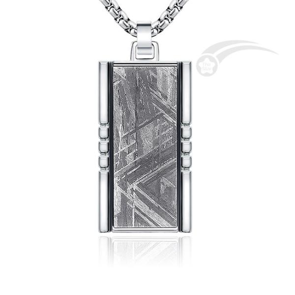 Space Gift Meteorite Stainless Steel Dog Tag Pendant Rectangle