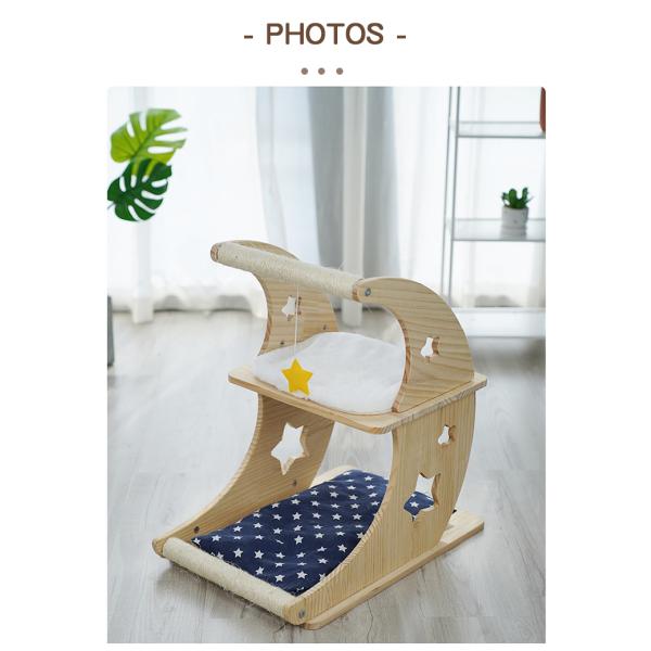 Transform Your Cattery with this Wood Cat Cradle Bed and Sisal Scratch Posts