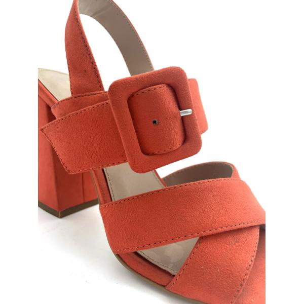 Mujeres de moda Sandalias de tacón alto con pieles y suela de caucho