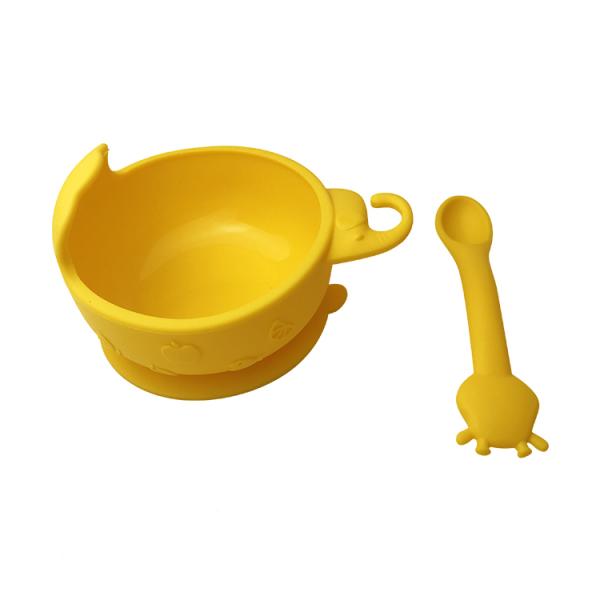 Animal Deer Shape Baby Silicone Bowls And Spoons BPA Free Customized