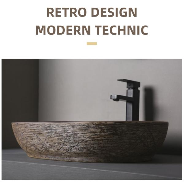 Household Commercial Bathroom Countertop Basin Art Design 580*400*130mm