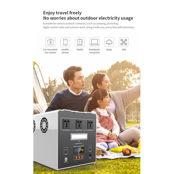 2500W Portable Battery Powered Generator Off Grid For Outdoor Camping