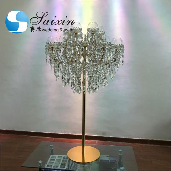18 bras pendant plein cristal verre pendant lustre transparent pied porte-bougie